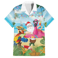 Have Yourself A Beachy Little Christmas Family Matching Off Shoulder Maxi Dress and Hawaiian Shirt with Santa Chilling - Polynesian Pride