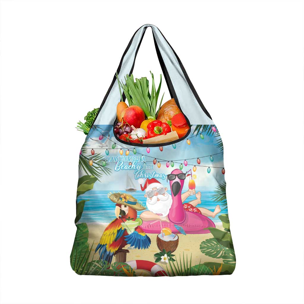 Have Yourself A Beachy Little Christmas Grocery Bag with Santa Chilling - Polynesian Pride
