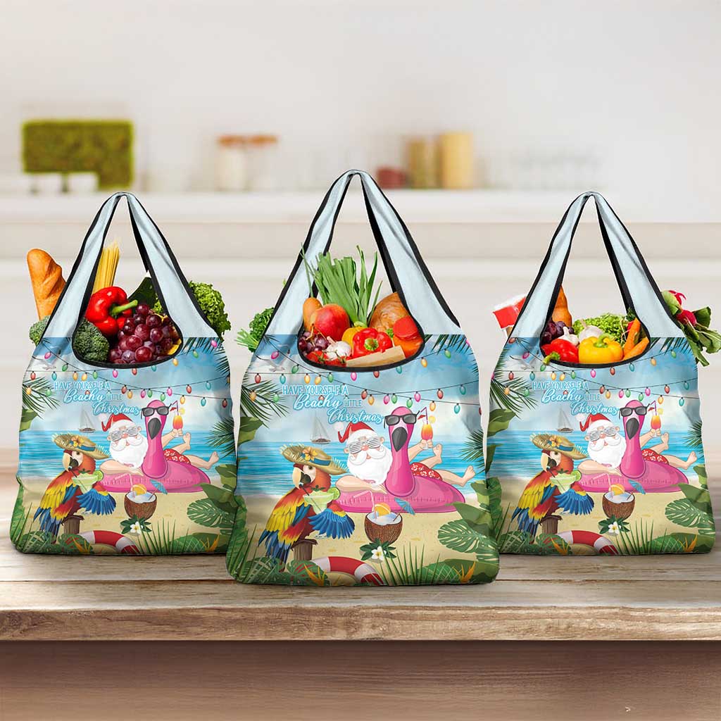 Have Yourself A Beachy Little Christmas Grocery Bag with Santa Chilling - Polynesian Pride