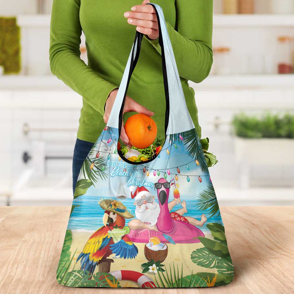 Have Yourself A Beachy Little Christmas Grocery Bag with Santa Chilling - Polynesian Pride