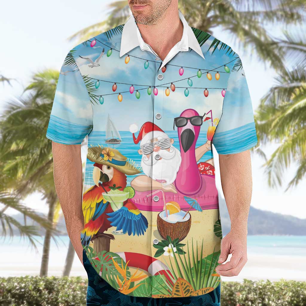 Have Yourself A Beachy Little Christmas Hawaiian Shirt with Santa Chilling - Polynesian Pride