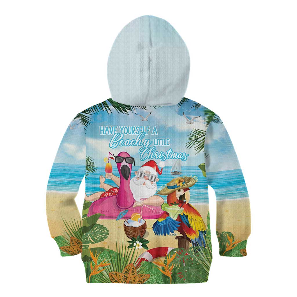 Have Yourself A Beachy Little Christmas Kid Hoodie with Santa Chilling - Polynesian Pride