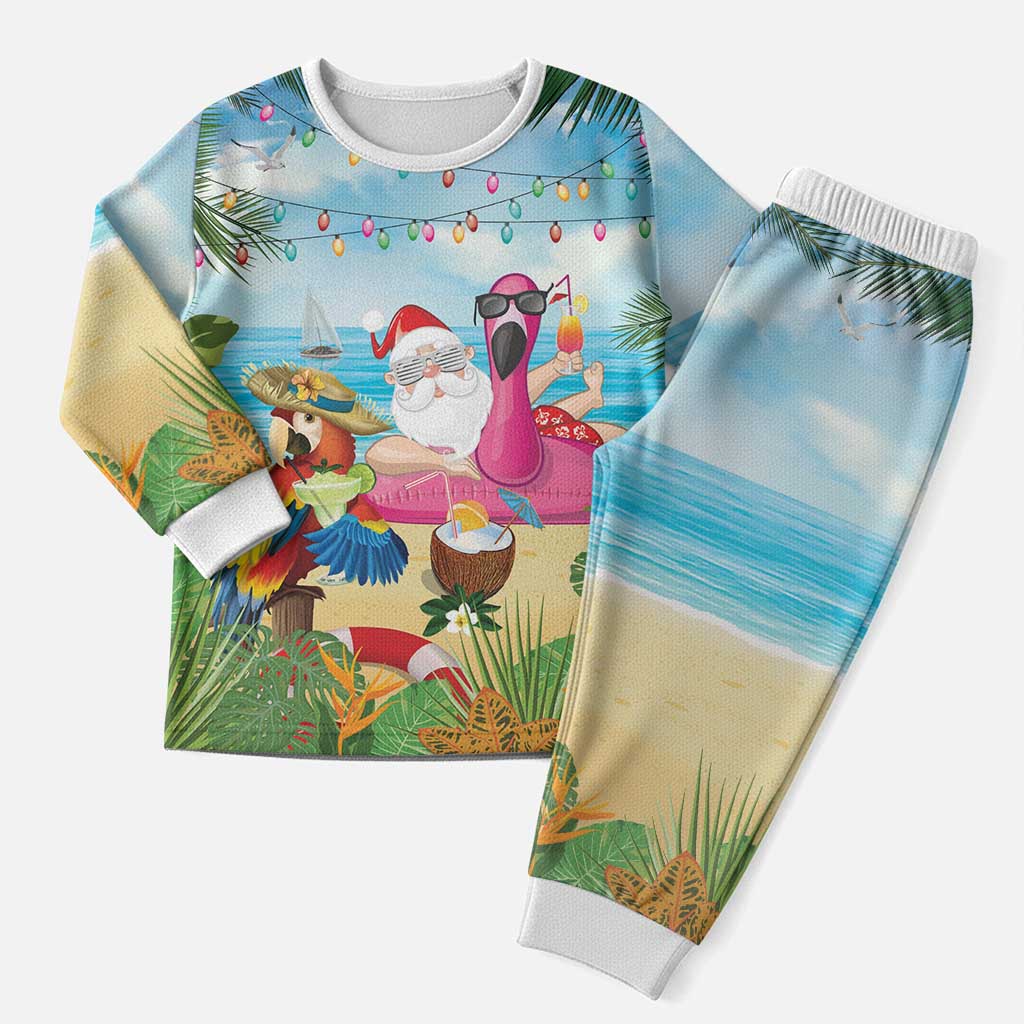 Have Yourself A Beachy Little Christmas Pajama Set with Santa Chilling - Polynesian Pride