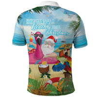 Have Yourself A Beachy Little Christmas Polo Shirt with Santa Chilling - Polynesian Pride