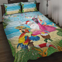 Have Yourself A Beachy Little Christmas Quilt Bed Set with Santa Chilling - Polynesian Pride