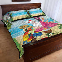 Have Yourself A Beachy Little Christmas Quilt Bed Set with Santa Chilling - Polynesian Pride