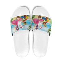 Have Yourself A Beachy Little Christmas Slide Sandals with Santa Chilling - Polynesian Pride