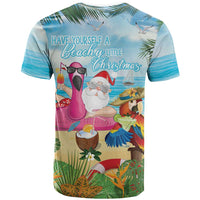 Have Yourself A Beachy Little Christmas T Shirt with Santa Chilling - Polynesian Pride