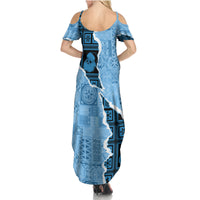 Bula Fiji Tapa Mix Christmas Summer Maxi Dress Vintage Style LT7 - Polynesian Pride