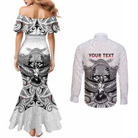 Aotearoa Personalized Couples Matching Mermaid Dress and Long Sleeve Button Shirt Proud To Be Maori