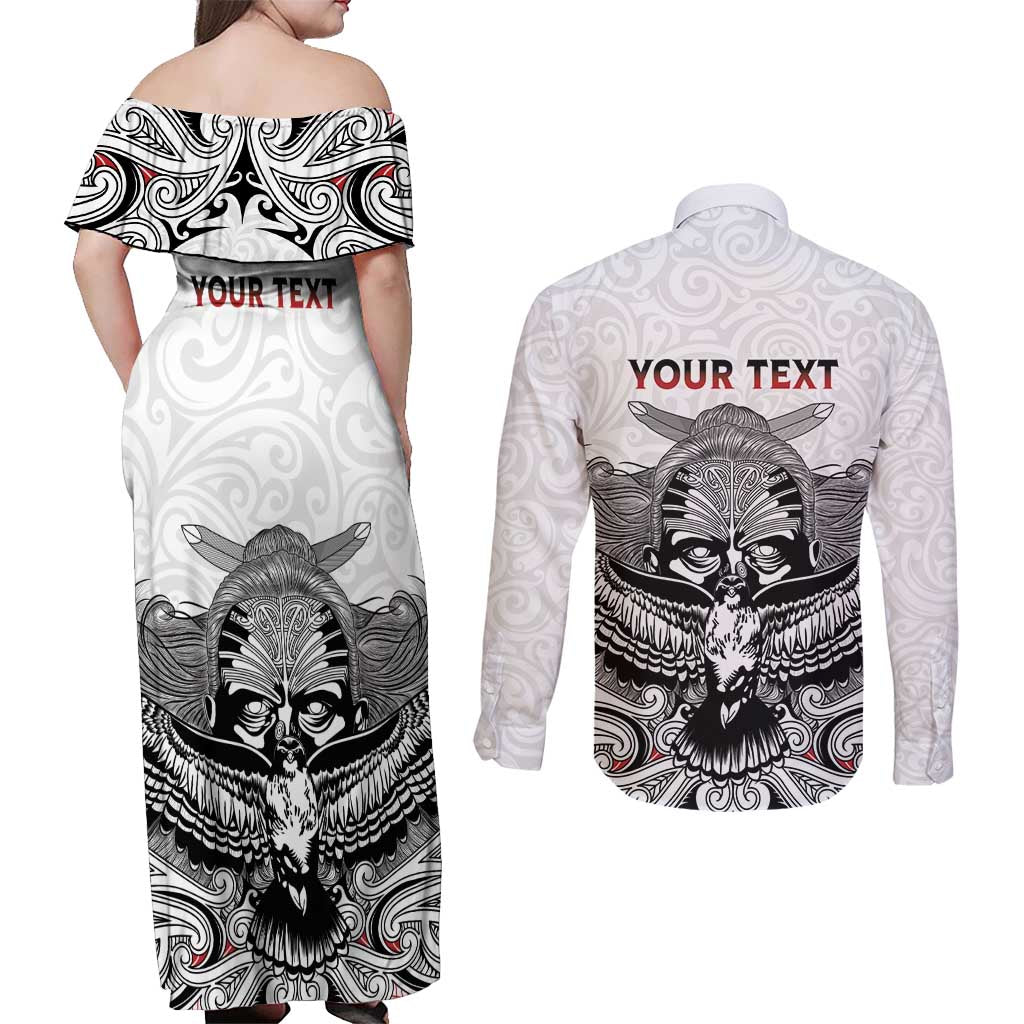 Aotearoa Personalized Couples Matching Off Shoulder Maxi Dress and Long Sleeve Button Shirt Proud To Be Maori