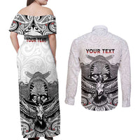 Aotearoa Personalized Couples Matching Off Shoulder Maxi Dress and Long Sleeve Button Shirt Proud To Be Maori