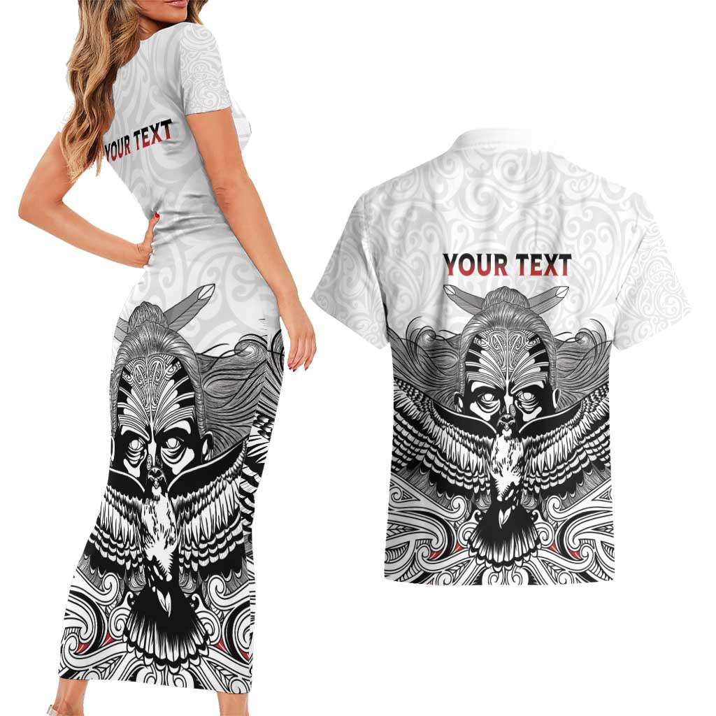 Aotearoa Personalized Couples Matching Short Sleeve Bodycon Dress and Hawaiian Shirt Proud To Be Maori