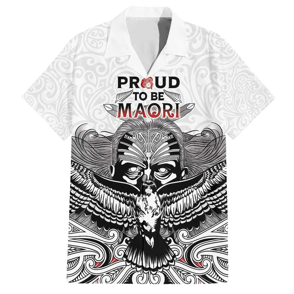 Aotearoa Personalized Family Matching Tank Maxi Dress and Hawaiian Shirt Proud To Be Maori LT7 Dad's Shirt - Short Sleeve White - Polynesian Pride