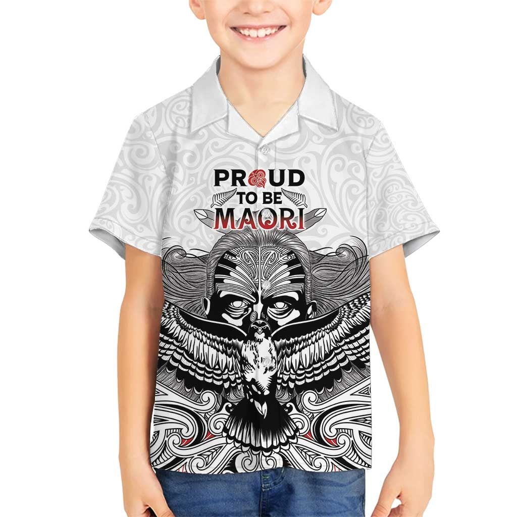 Aotearoa Personalized Family Matching Tank Maxi Dress and Hawaiian Shirt Proud To Be Maori LT7 Son's Shirt White - Polynesian Pride
