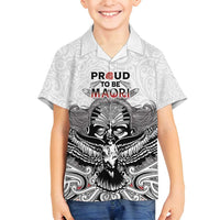 Aotearoa Personalized Family Matching Tank Maxi Dress and Hawaiian Shirt Proud To Be Maori LT7 Son's Shirt White - Polynesian Pride