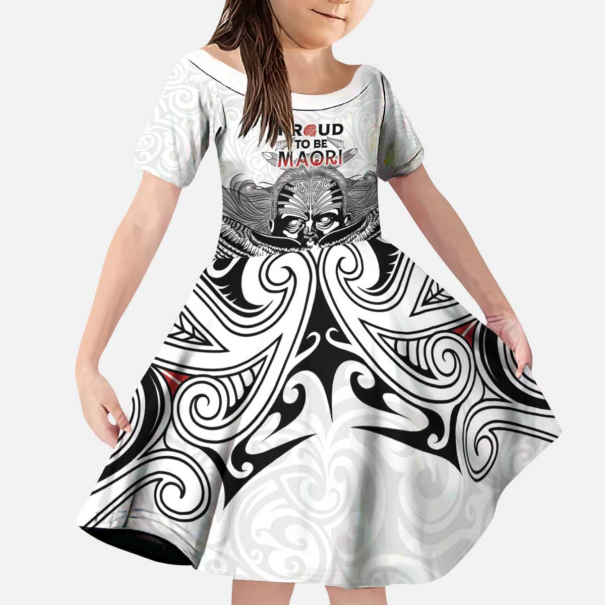 Aotearoa Personalized Kid Short Sleeve Dress Proud To Be Maori LT7 KID White - Polynesian Pride