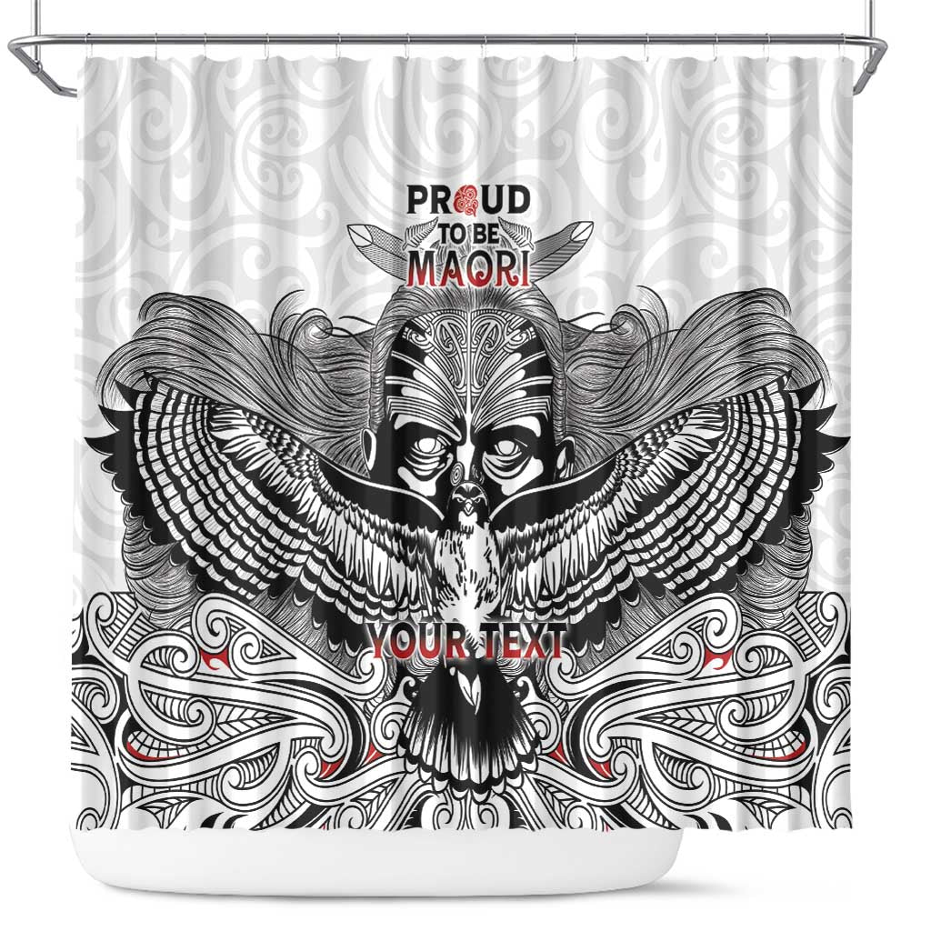 Aotearoa Personalized Shower Curtain Proud To Be Maori LT7 White - Polynesian Pride