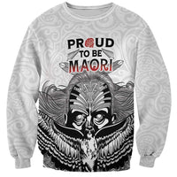 Aotearoa Personalized Sweatshirt Proud To Be Maori LT7 Unisex White - Polynesian Pride