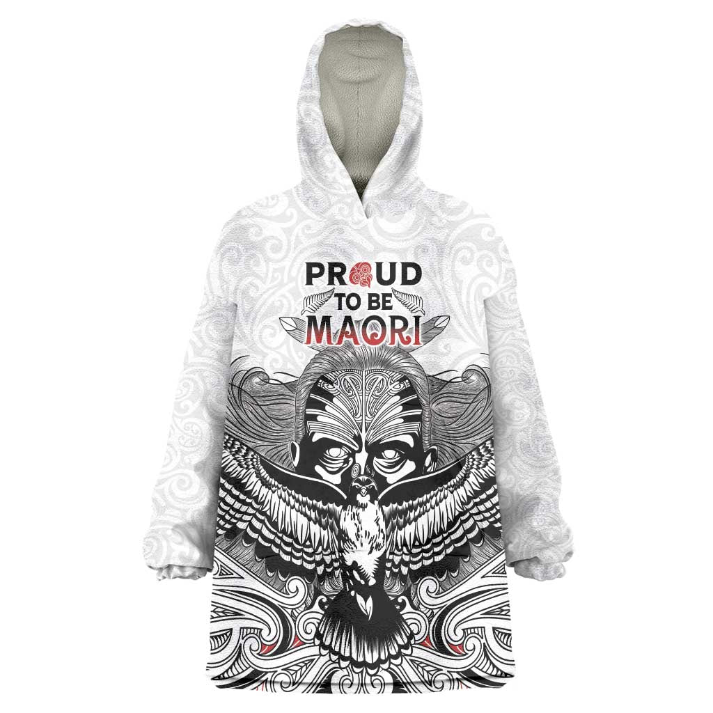 Aotearoa Personalized Wearable Blanket Hoodie Proud To Be Maori LT7 One Size White - Polynesian Pride