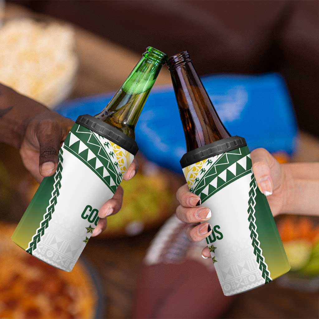 Cook Islands Rugby 4 in 1 Can Cooler Tumbler Kuki's Aitu Champions - Polynesian Pride