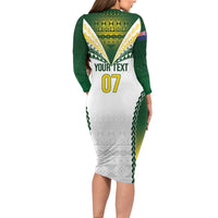 Cook Islands Rugby Custom Family Matching Long Sleeve Bodycon Dress and Hawaiian Shirt Kuki's Aitu Champions - Polynesian Pride