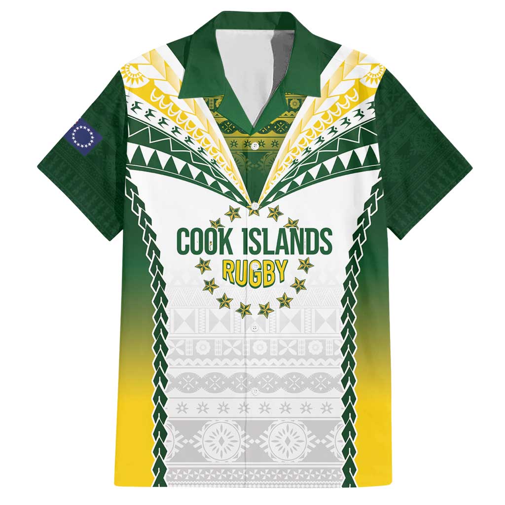 Cook Islands Rugby Custom Family Matching Short Sleeve Bodycon Dress and Hawaiian Shirt Kuki's Aitu Champions - Polynesian Pride