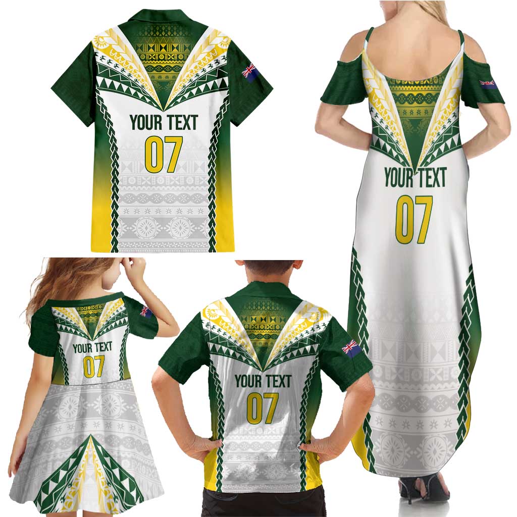 Cook Islands Rugby Custom Family Matching Summer Maxi Dress and Hawaiian Shirt Kuki's Aitu Champions - Polynesian Pride