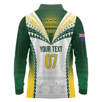Cook Islands Rugby Custom Long Sleeve Polo Shirt Kuki's Aitu Champions - Polynesian Pride