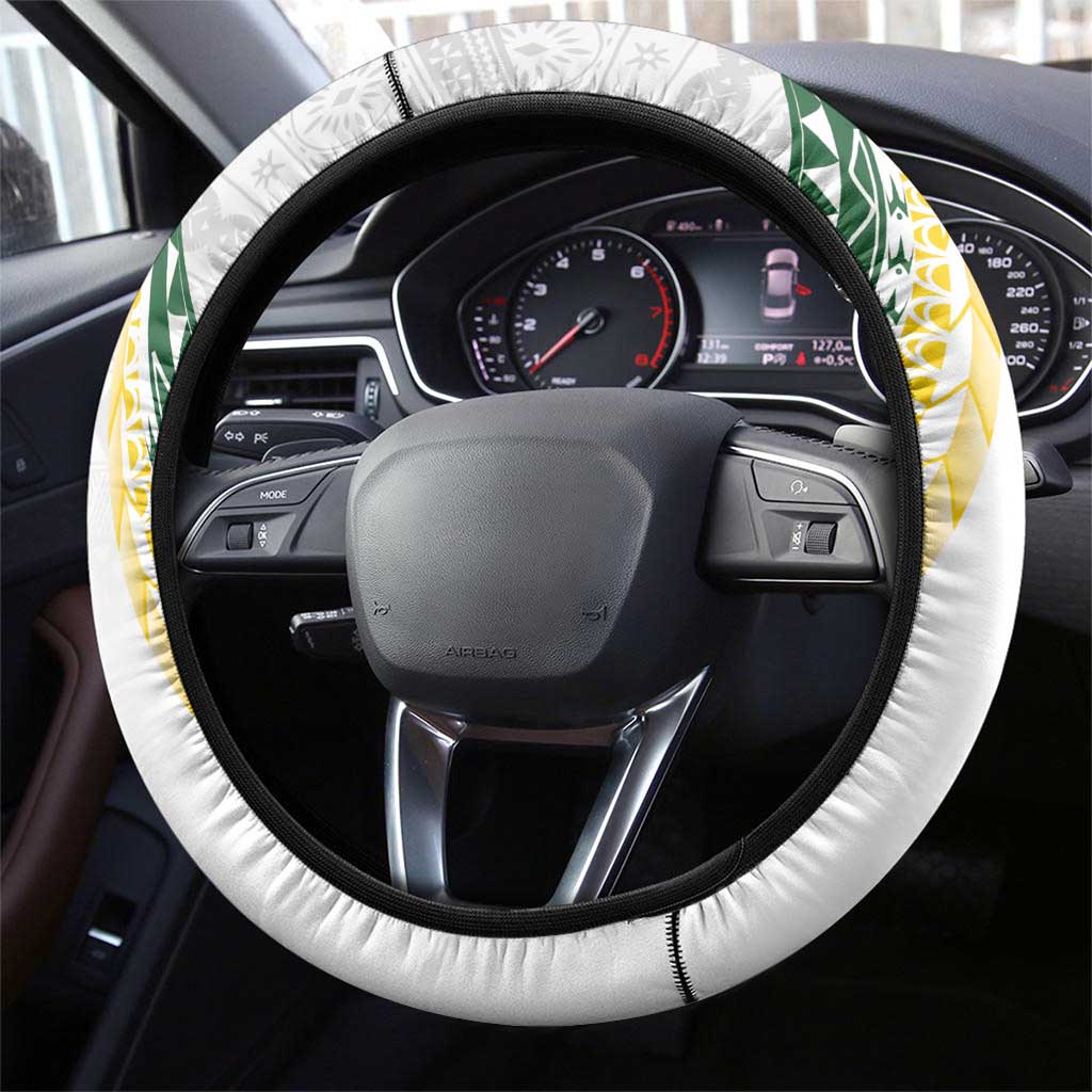 Cook Islands Rugby Steering Wheel Cover Kuki's Aitu Champions - Polynesian Pride