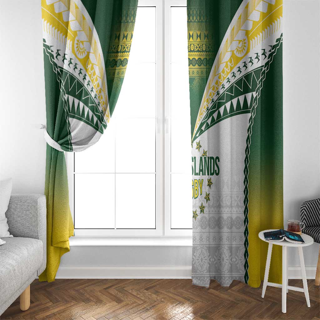 Cook Islands Rugby Window Curtain Kuki's Aitu Champions - Polynesian Pride