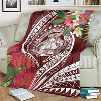 Aloha Hawaii Big Island Blanket Ohia Lehua Wahine