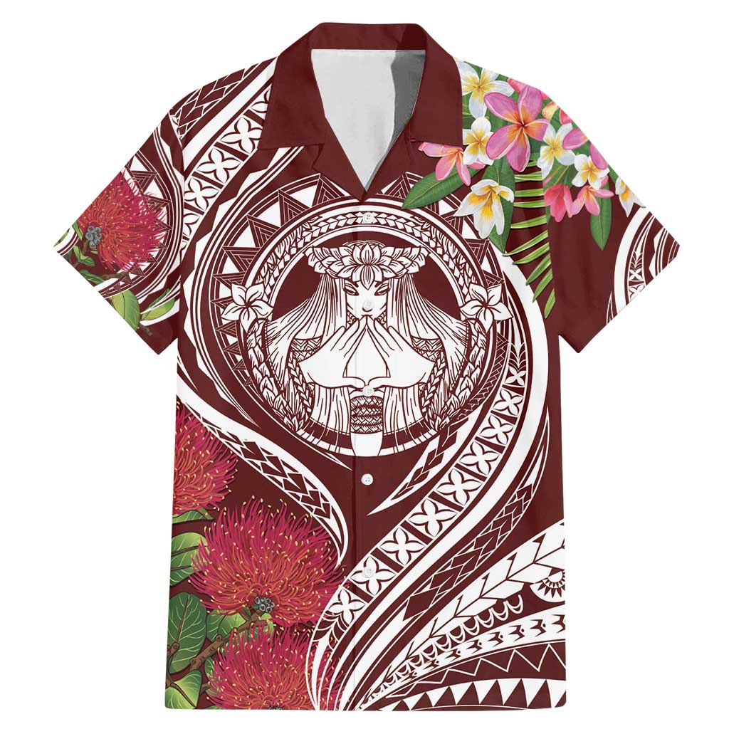 Aloha Hawaii Big Island Family Matching Mermaid Dress and Hawaiian Shirt Ohia Lehua Wahine