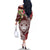 Aloha Hawaii Big Island Family Matching Off The Shoulder Long Sleeve Dress and Hawaiian Shirt Ohia Lehua Wahine