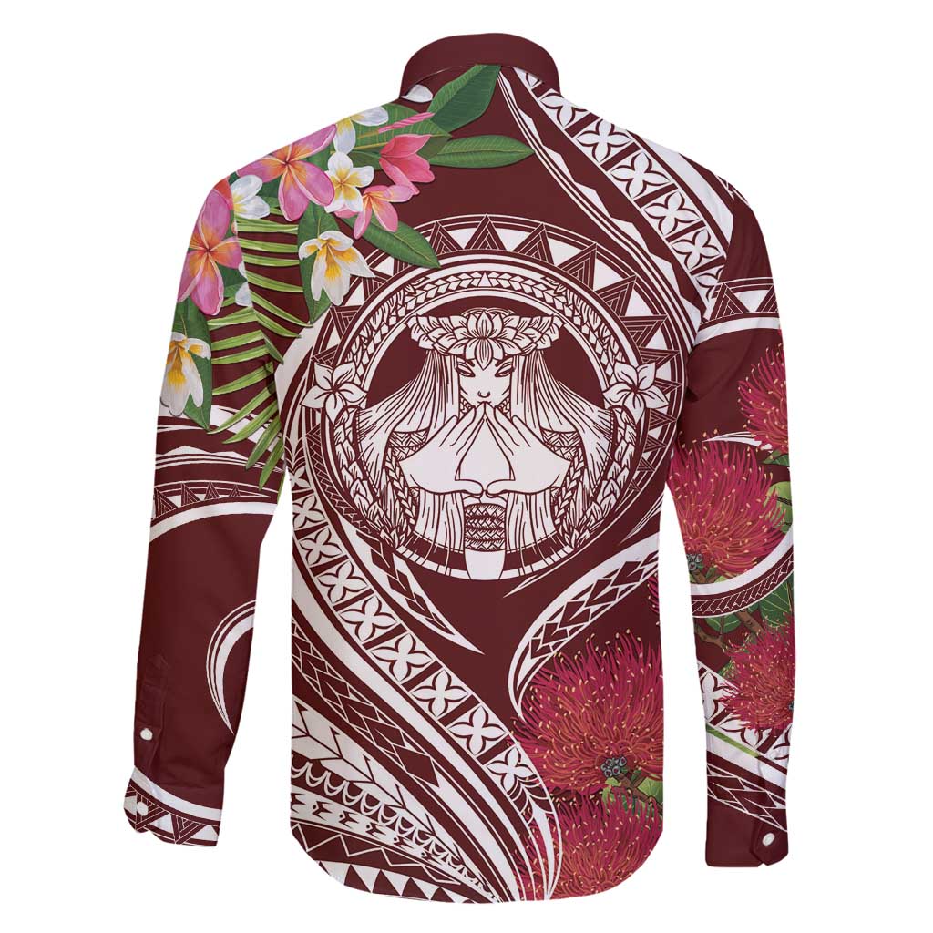 Aloha Hawaii Big Island Family Matching Summer Maxi Dress and Hawaiian Shirt Ohia Lehua Wahine