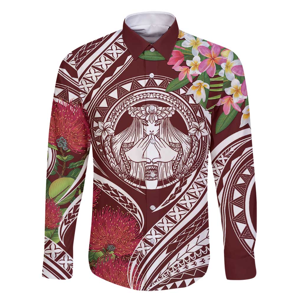Aloha Hawaii Big Island Family Matching Tank Maxi Dress and Hawaiian Shirt Ohia Lehua Wahine