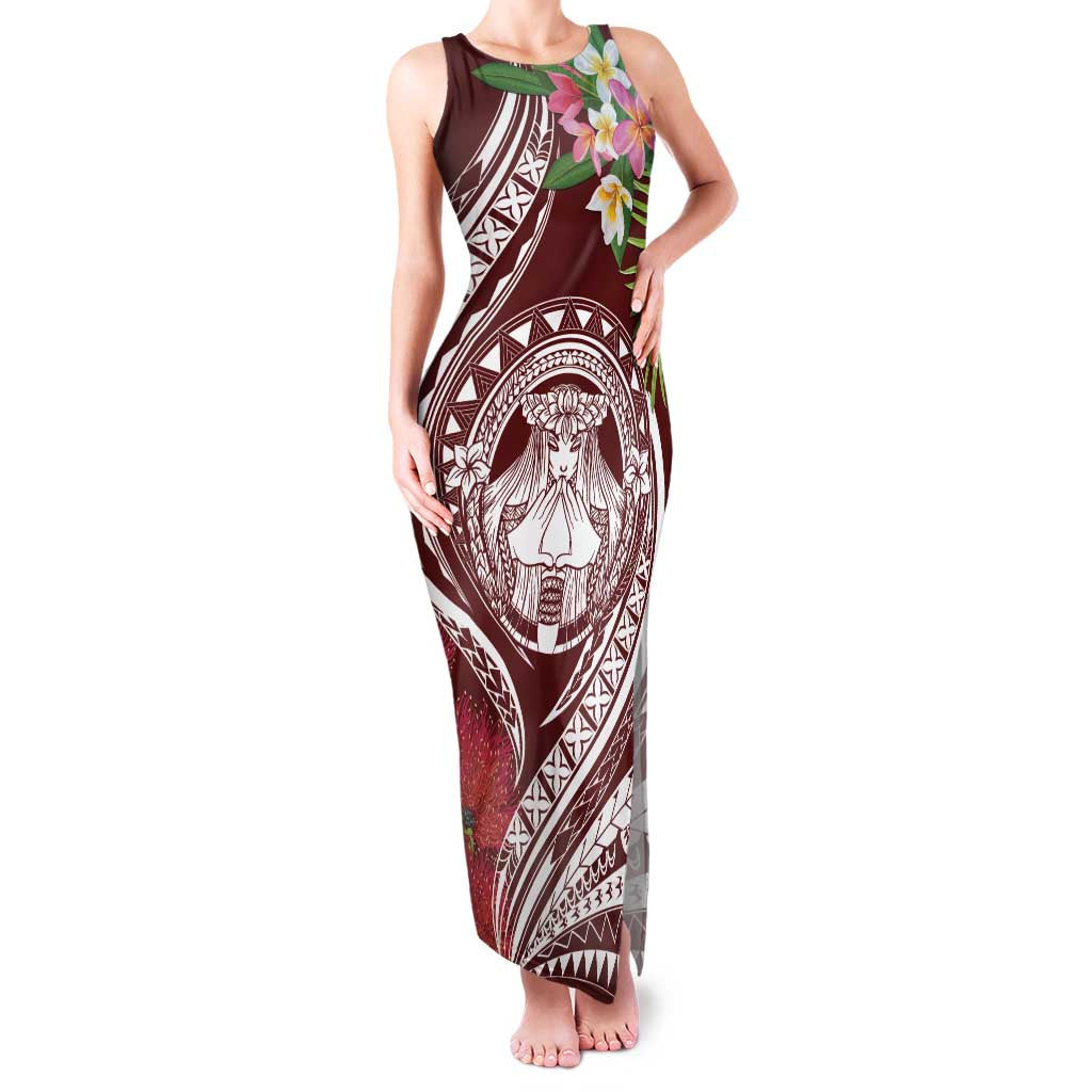 Aloha Hawaii Big Island Family Matching Tank Maxi Dress and Hawaiian Shirt Ohia Lehua Wahine