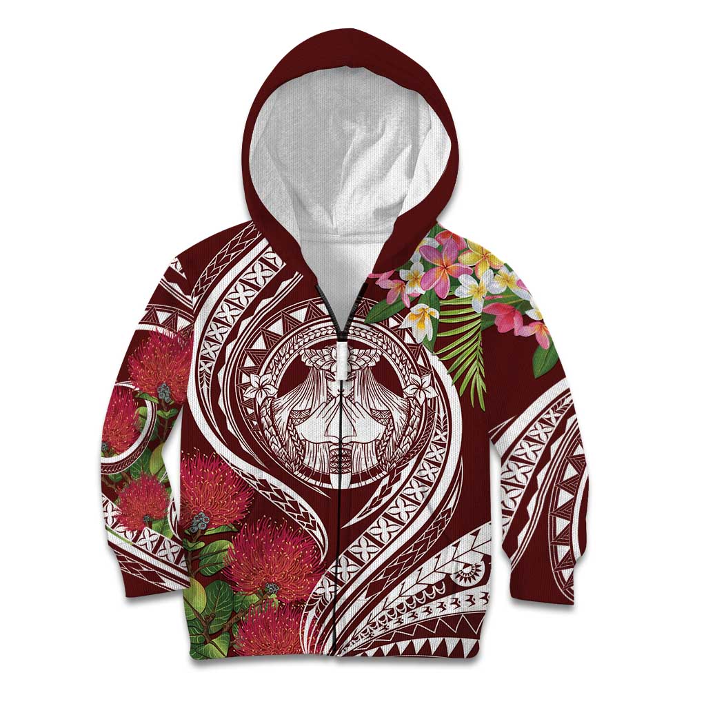 Aloha Hawaii Big Island Kid Hoodie Ohia Lehua Wahine