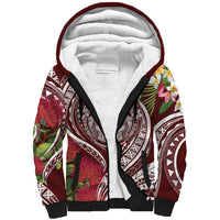 Aloha Hawaii Big Island Sherpa Hoodie Ohia Lehua Wahine