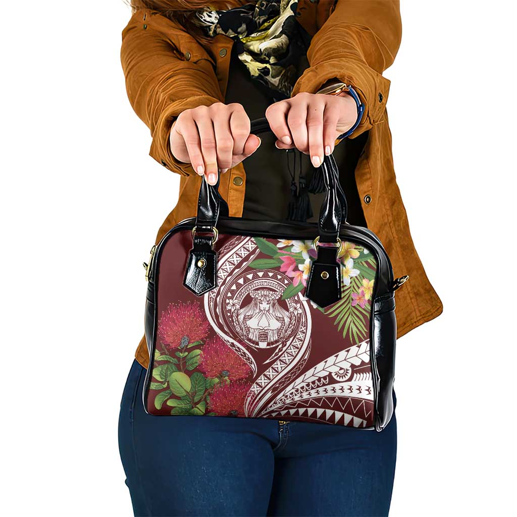 Aloha Hawaii Big Island Shoulder Handbag Ohia Lehua Wahine LT7 One Size Red - Polynesian Pride