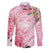 Aloha Hawaii Maui Family Matching Off The Shoulder Long Sleeve Dress and Hawaiian Shirt Goddess Lokelani Rose
