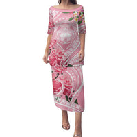 Aloha Hawaii Maui Family Matching Puletasi and Hawaiian Shirt Goddess Lokelani Rose