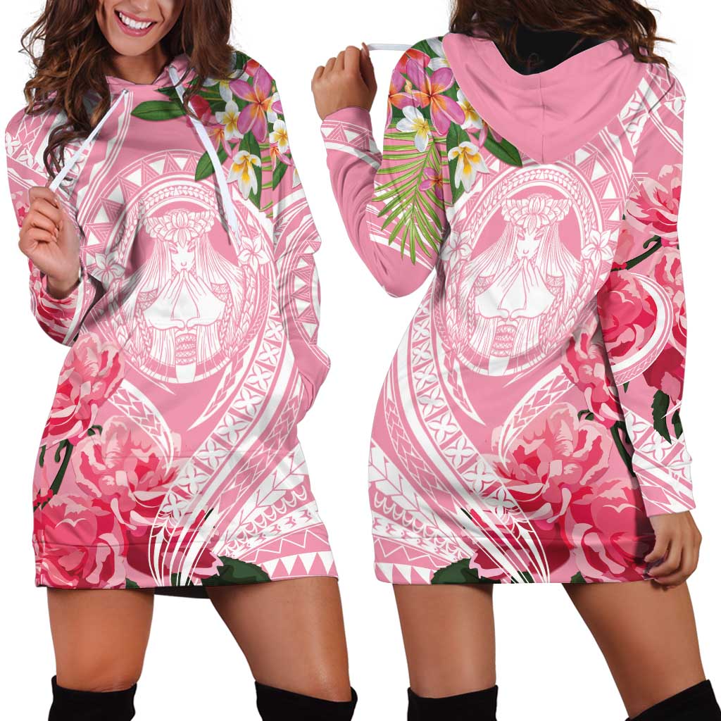 Aloha Hawaii Maui Hoodie Dress Goddess Lokelani Rose