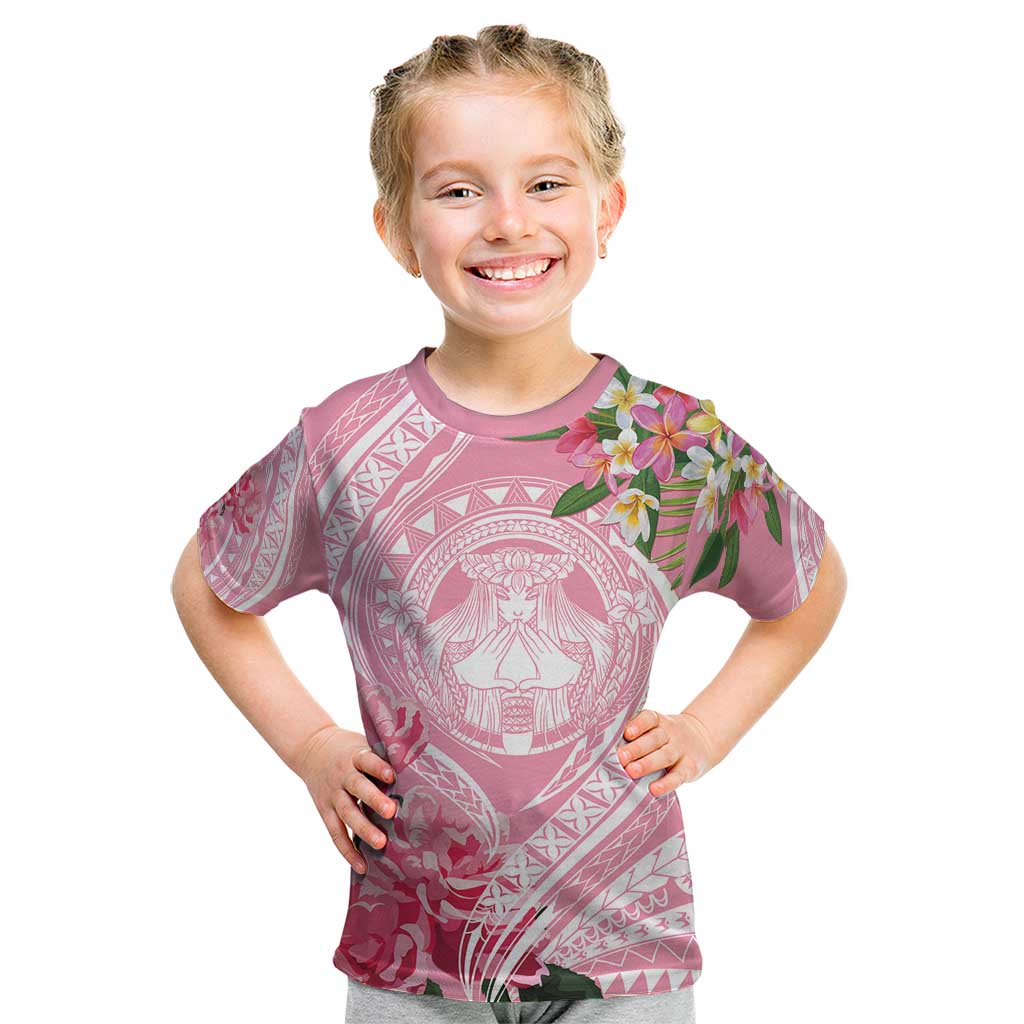 Aloha Hawaii Maui Kid T Shirt Goddess Lokelani Rose LT7 Pink - Polynesian Pride