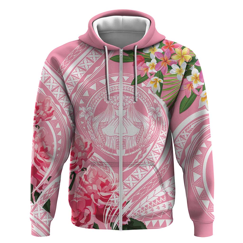 Aloha Hawaii Maui Zip Hoodie Goddess Lokelani Rose LT7 Zip Hoodie Pink - Polynesian Pride