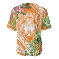 Aloha Hawaii Lanai Baseball Jersey Frangipani Mix Pineapple LT7 - Polynesian Pride