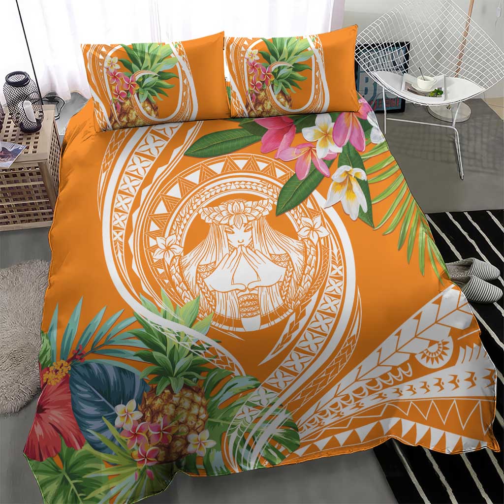 Aloha Hawaii Lanai Bedding Set Frangipani Mix Pineapple