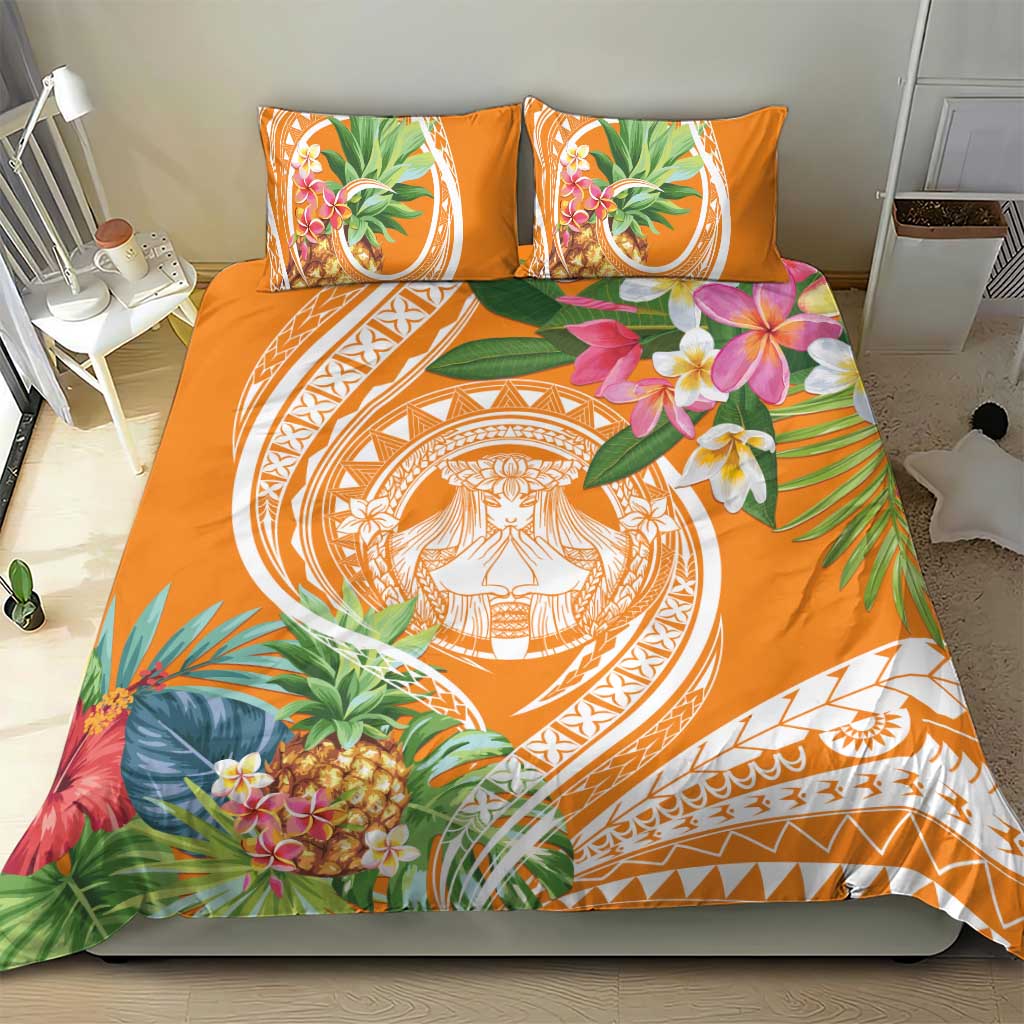 Aloha Hawaii Lanai Bedding Set Frangipani Mix Pineapple