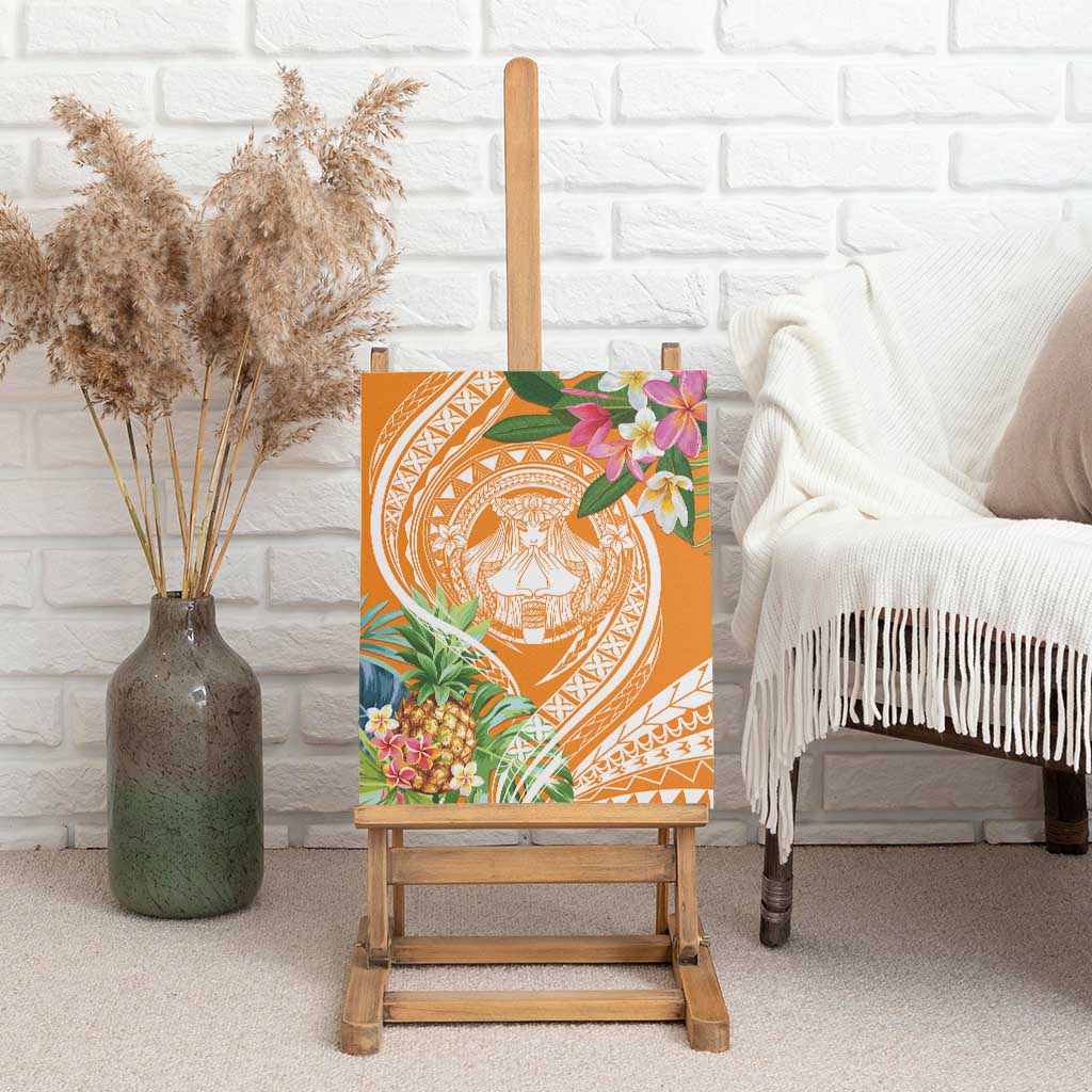 Aloha Hawaii Lanai Canvas Wall Art Frangipani Mix Pineapple