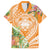 Aloha Hawaii Lanai Family Matching Off The Shoulder Long Sleeve Dress and Hawaiian Shirt Frangipani Mix Pineapple